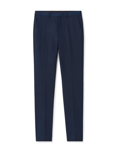 Extra Slim Fit 100% Polyester Formal Trousers - Blue