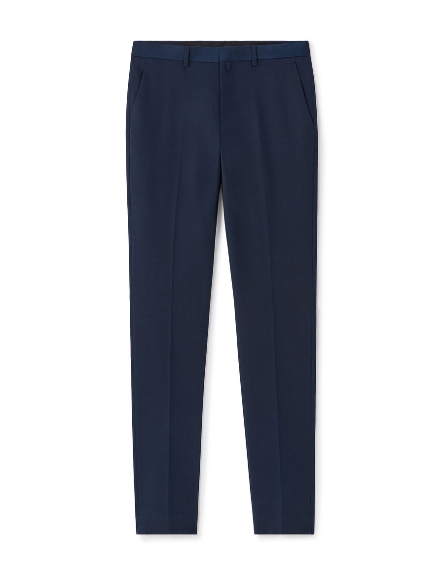 Extra Slim Fit 100% Polyester Formal Trousers - Blue