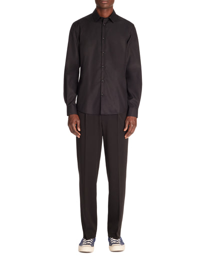 Celio* Solid Slim Fit Cotton Black Shirt