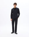 Celio* Solid Slim Fit Cotton Black Shirt