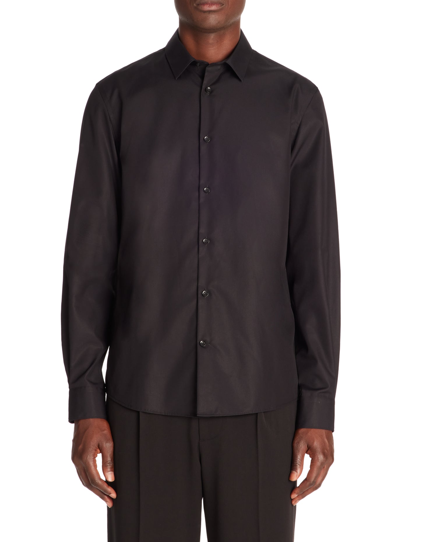 Celio* Solid Slim Fit Cotton Black Shirt