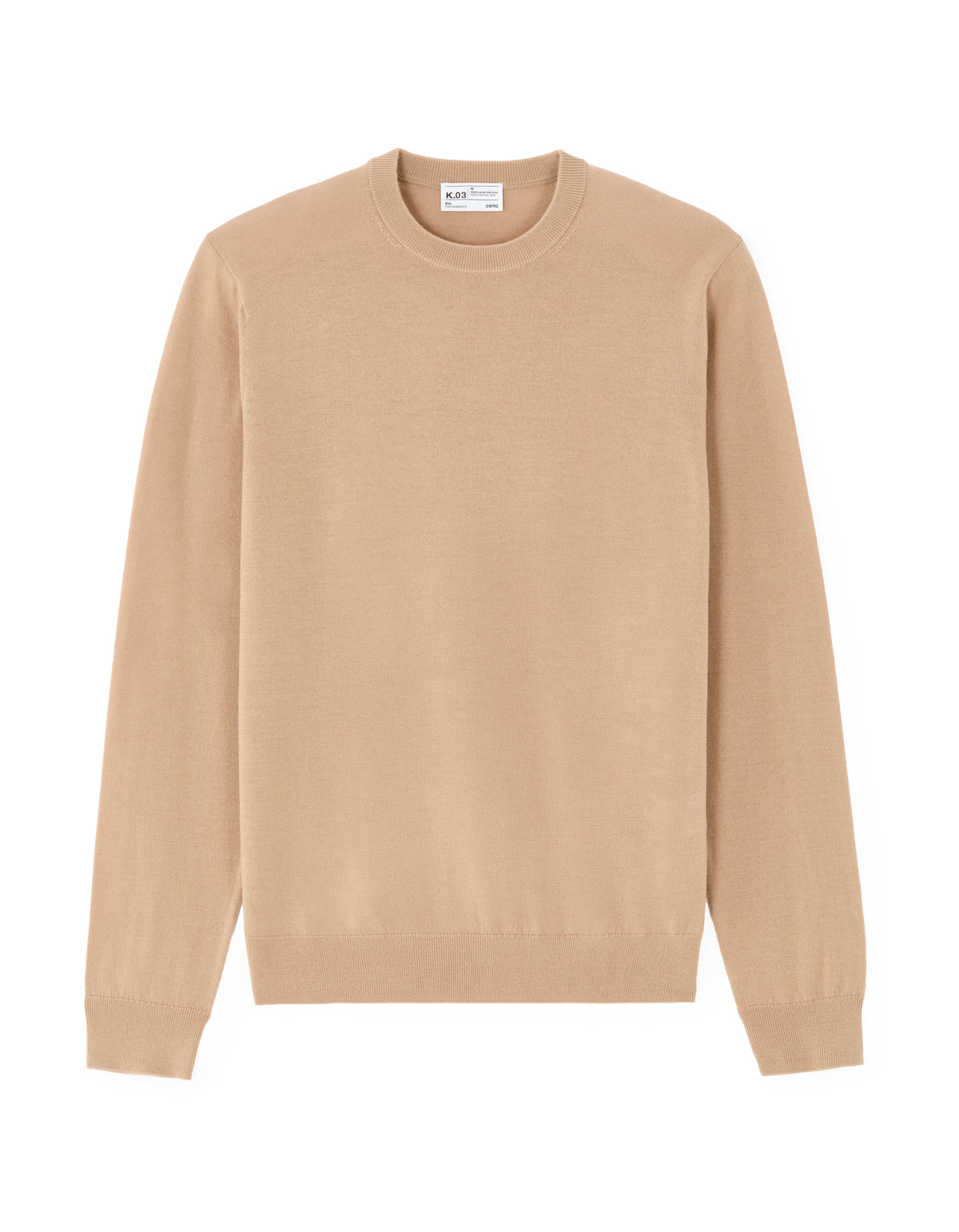 Regular Fit 100% Wool Solid Crew Neck Sweaters