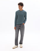 Regular Fit 100% Wool Solid Crew Neck Sweaters