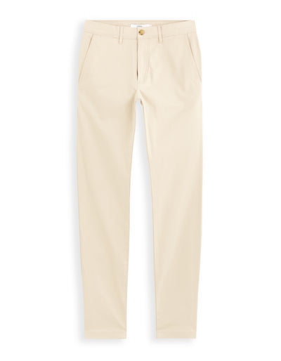 Celio* Cotton-Blend Slim Fit Beige Trouser