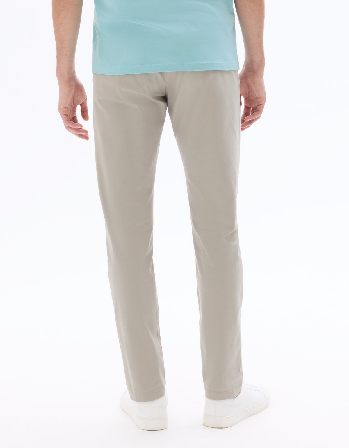 Slim Fit 100% Cotton Solid Casual Trousers