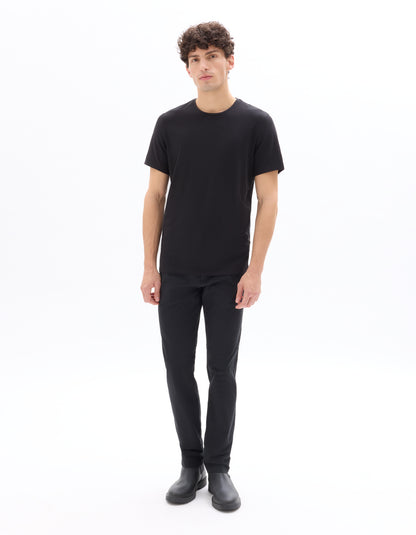 Celio* Cotton-Blend Slim Fit Black Trouser
