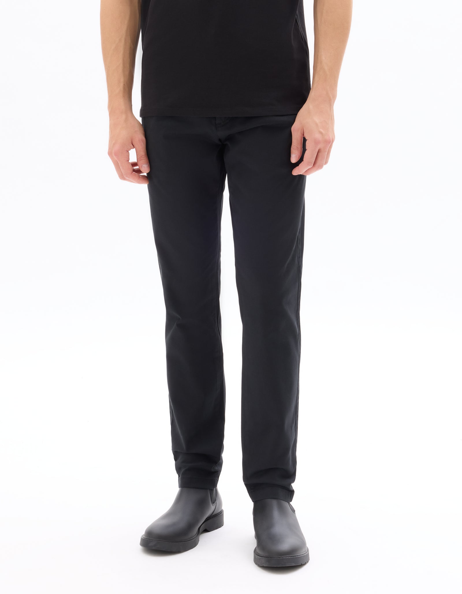 Celio* Cotton-Blend Slim Fit Black Trouser