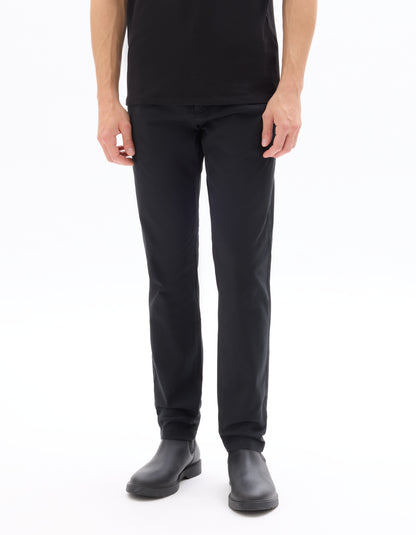 Celio* Cotton-Blend Slim Fit Black Trouser