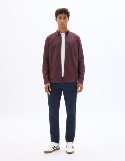 Celio* Cotton-Blend Slim Fit Blue Trouser