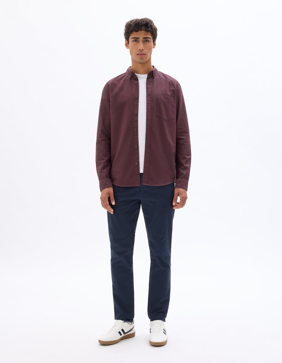 Celio* Cotton-Blend Slim Fit Blue Trouser