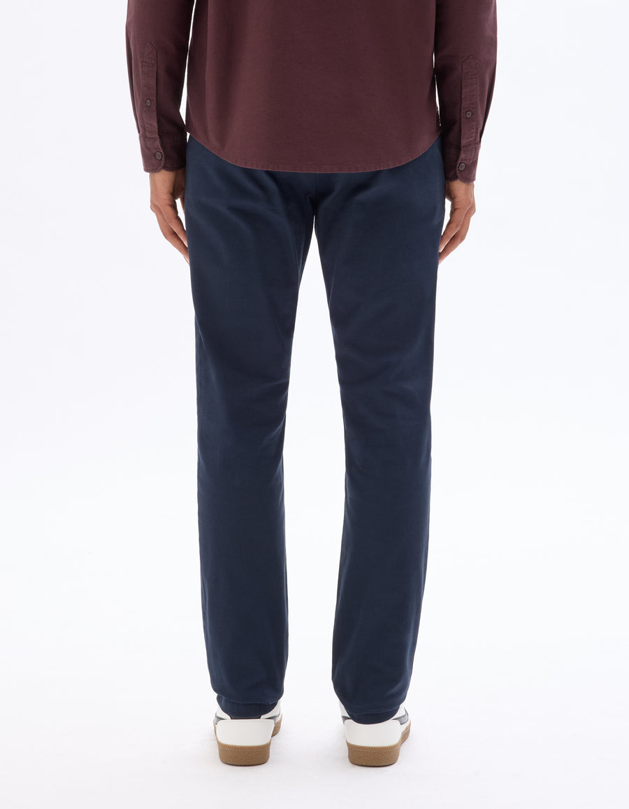 Celio* Cotton-Blend Slim Fit Blue Trouser