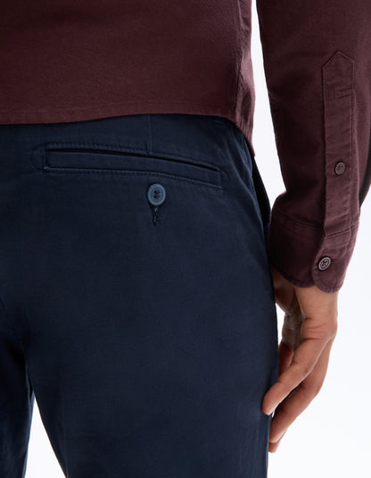 Celio* Cotton-Blend Slim Fit Blue Trouser