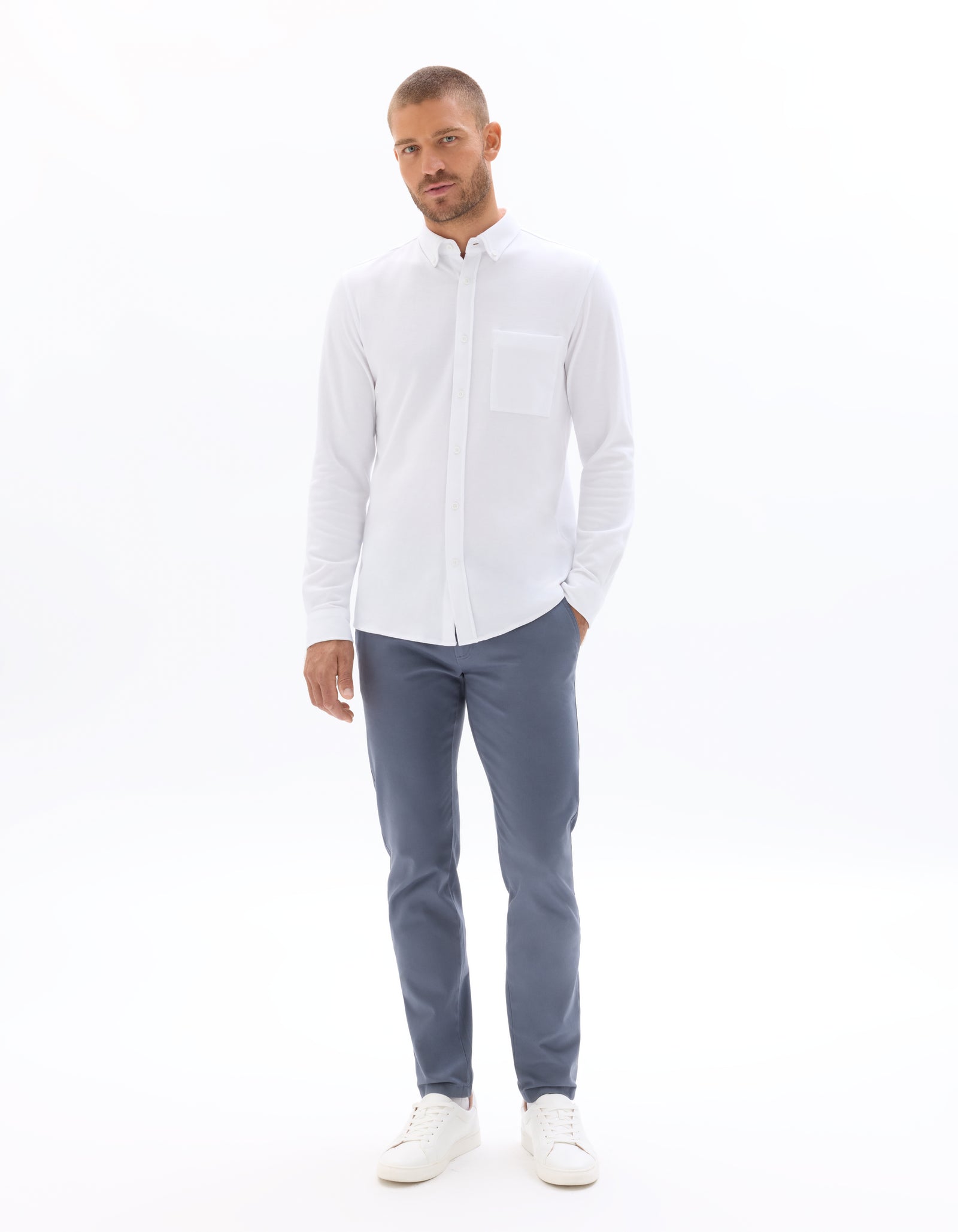 Slim Fit 100% Cotton Solid Formal Trouser - Grey