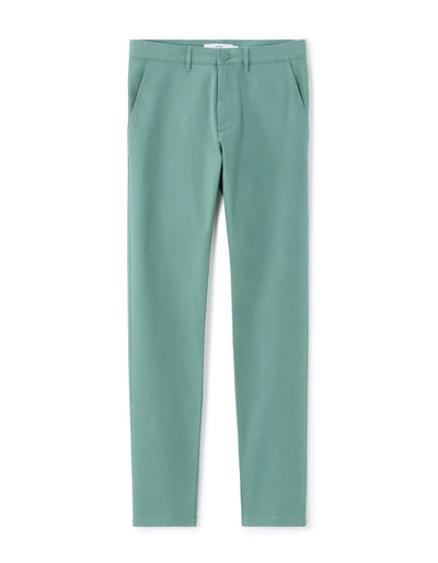 Celio Solid Slim Fit Cotton Green Trousers
