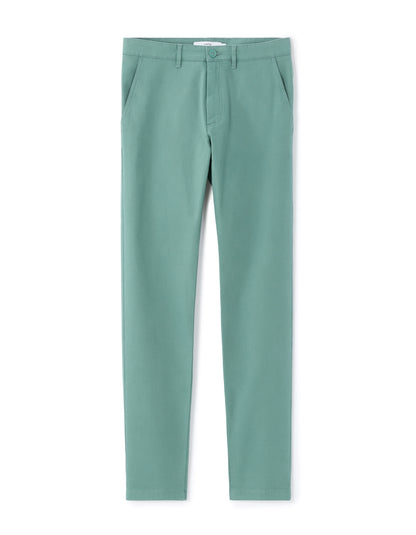 Celio Solid Slim Fit Cotton Green Trousers