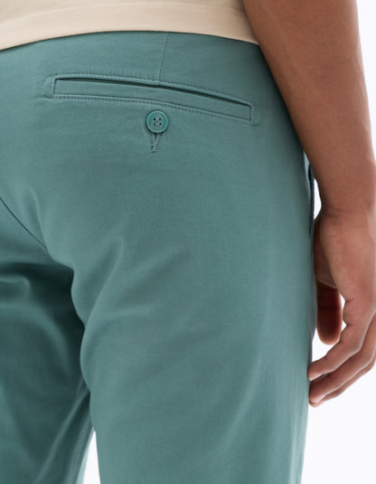 Celio Solid Slim Fit Cotton Green Trousers