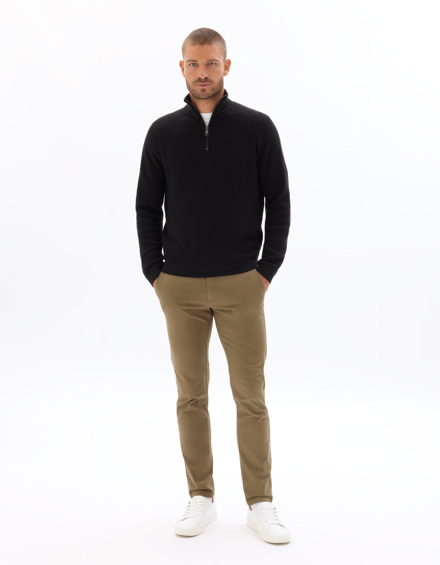 Slim Fit 100% Cotton Casual Trouser - Khaki