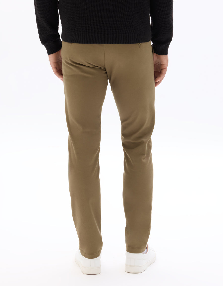 Slim Fit 100% Cotton Casual Trouser - Khaki