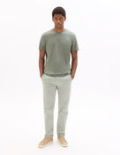 Slim Fit Stretch Cotton Trousers - Light Green
