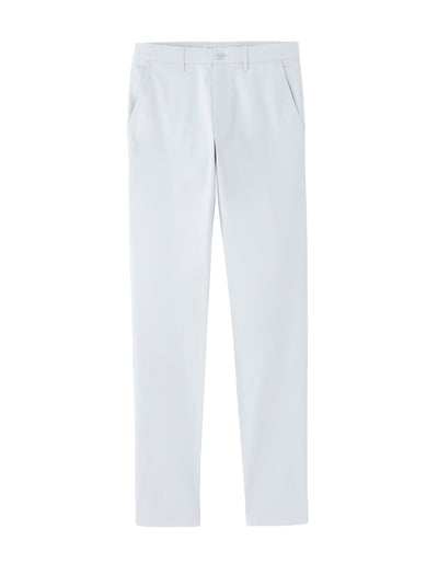 Slim Fit Stretch Cotton Casual Trousers - Light Blue