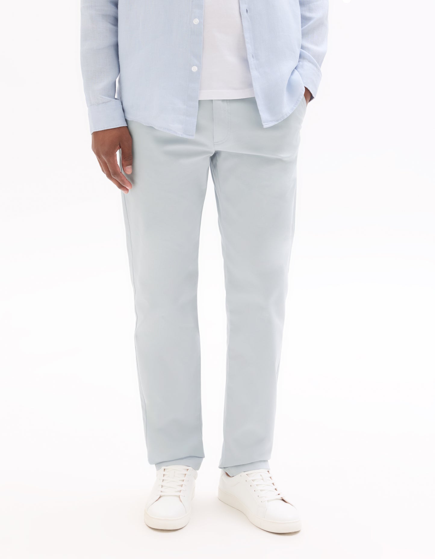 Celio Solid  Cotton Blue Casual Trouser