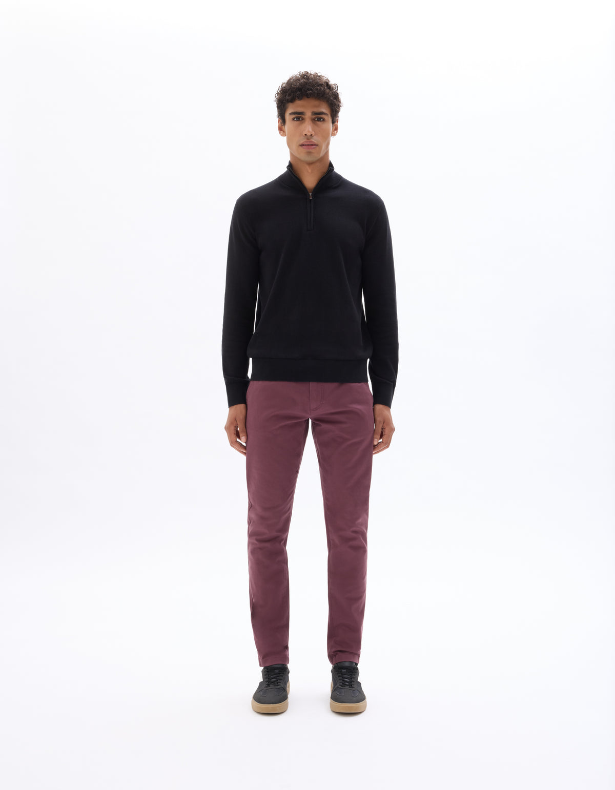 Slim Fit 100% Cotton Solid Casual Trousers