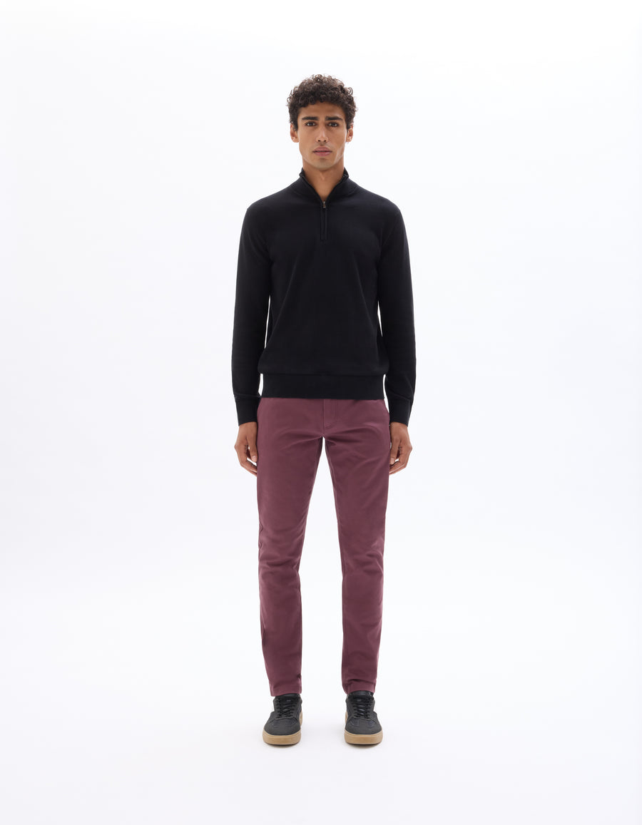 Slim Fit 100% Cotton Solid Casual Trousers