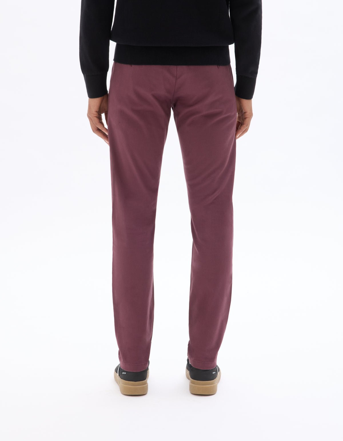 Slim Fit 100% Cotton Solid Casual Trousers