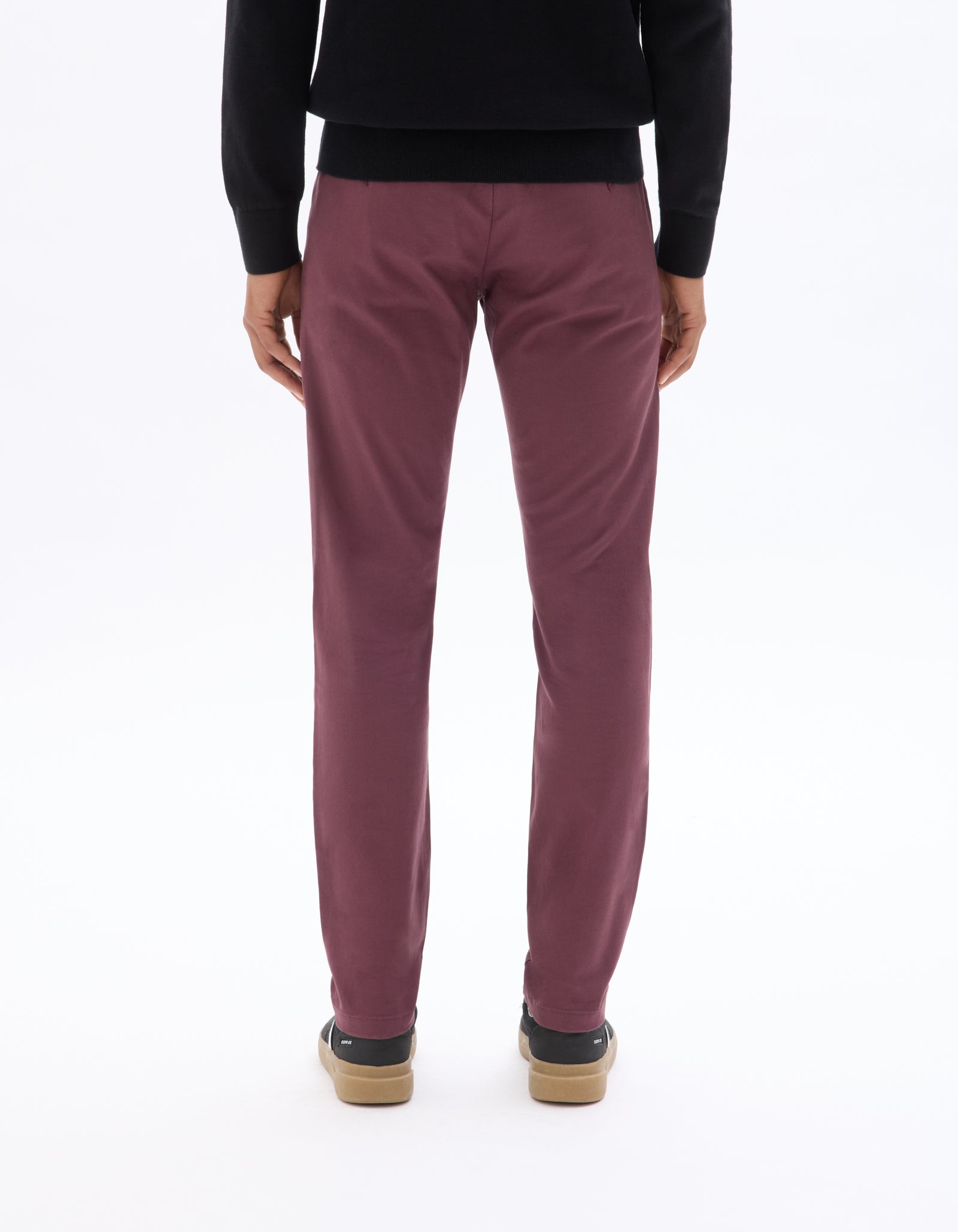 Slim Fit 100% Cotton Solid Casual Trousers