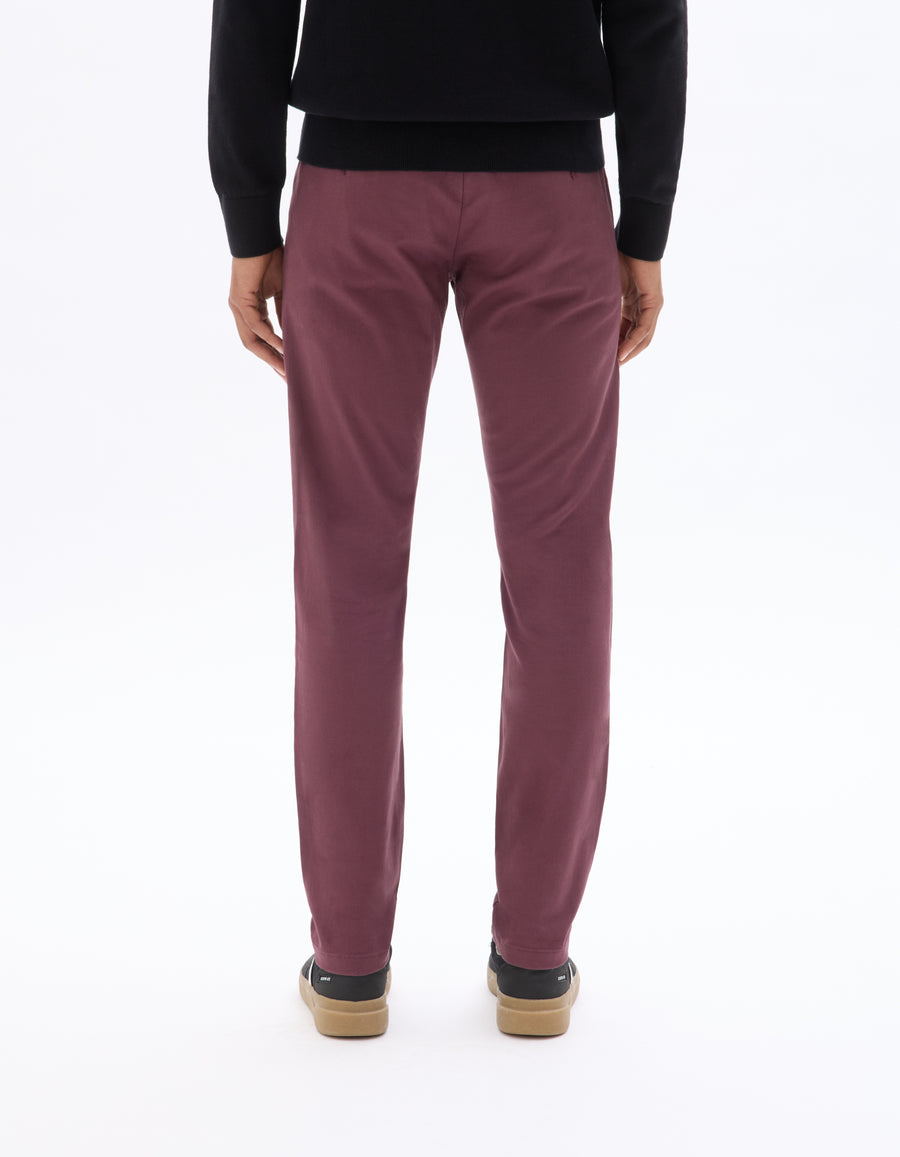 Slim Fit 100% Cotton Solid Casual Trousers
