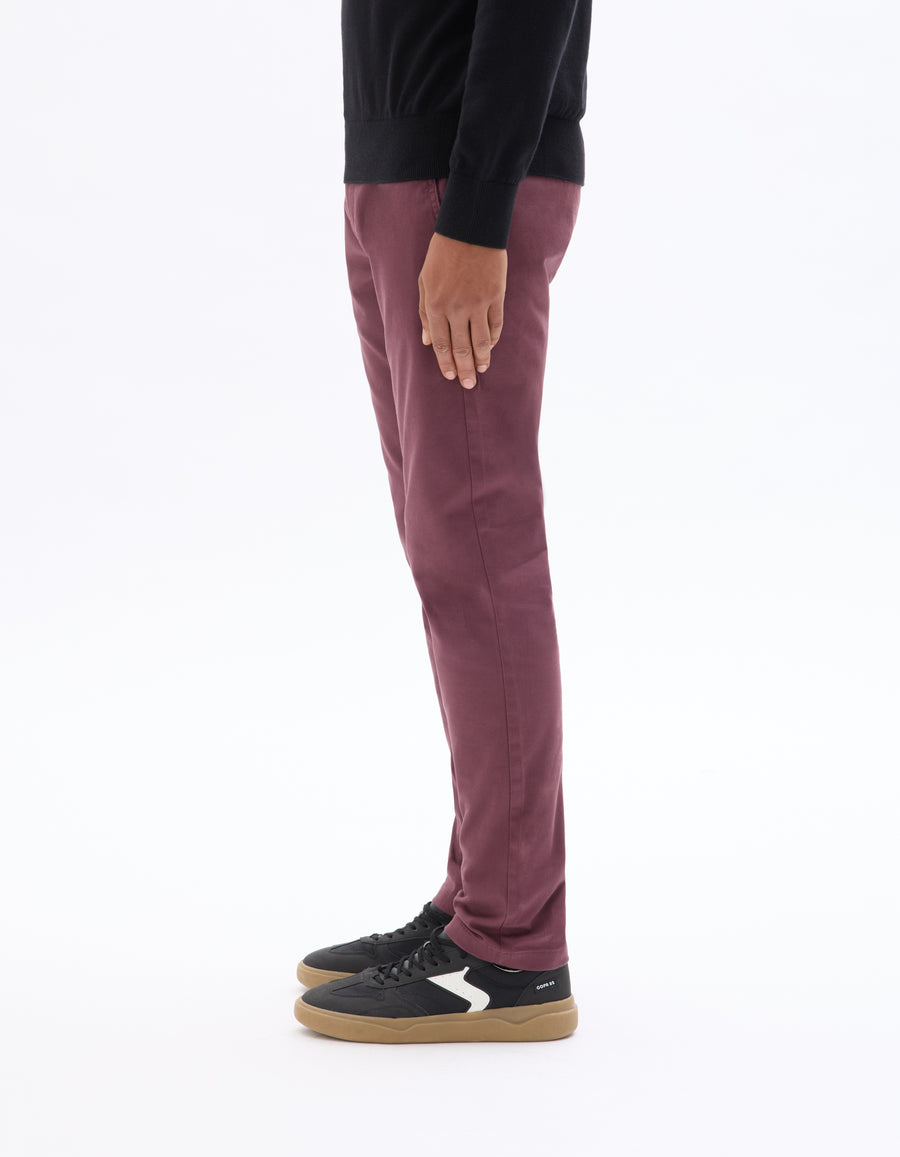 Slim Fit 100% Cotton Solid Casual Trousers