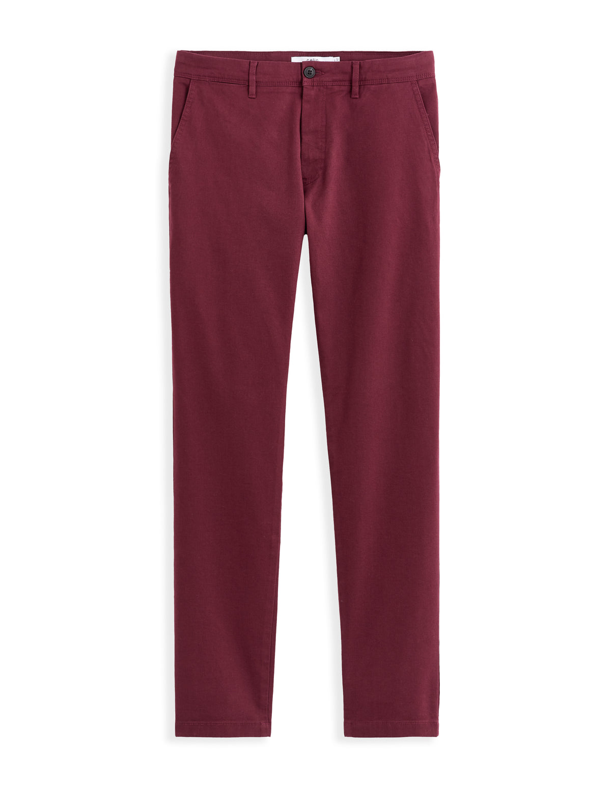 Slim Fit 100% Cotton Solid Casual Trousers