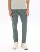 Slim Fit Stretch Cotton Trousers - Light Green