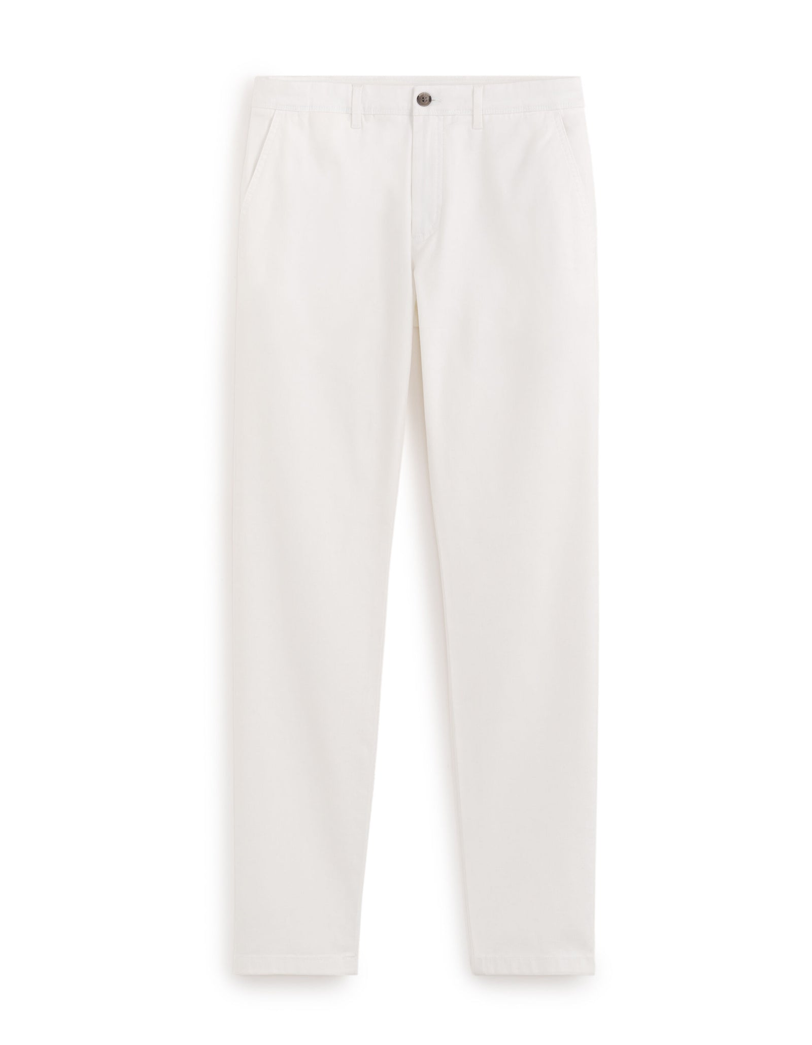 Slim Fit Stretch Cotton Solid Chinos - Off White