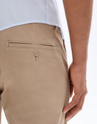 Slim Fit Stretch Cotton Trousers - Beige