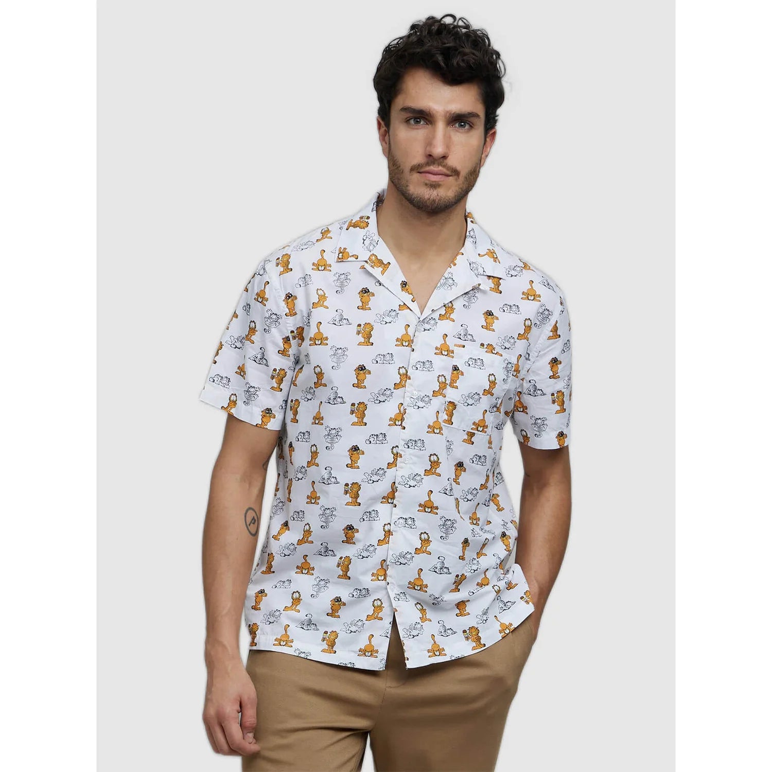 Garfield - Off White Printed Cotton Shirt