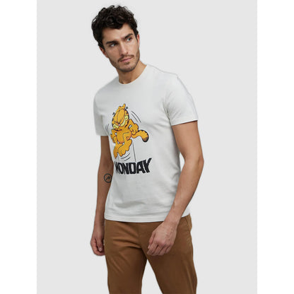 Garfield - White Printed Cotton T-Shirt