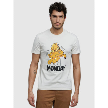 Garfield - White Printed Cotton T-Shirt