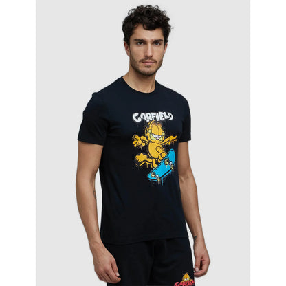 Garfield - Black Printed Cotton T-Shirt