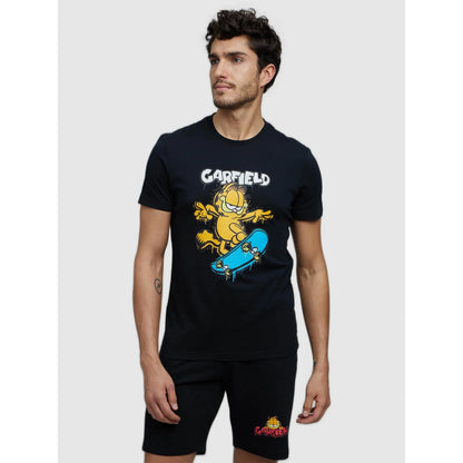 Garfield - Black Printed Cotton T-Shirt