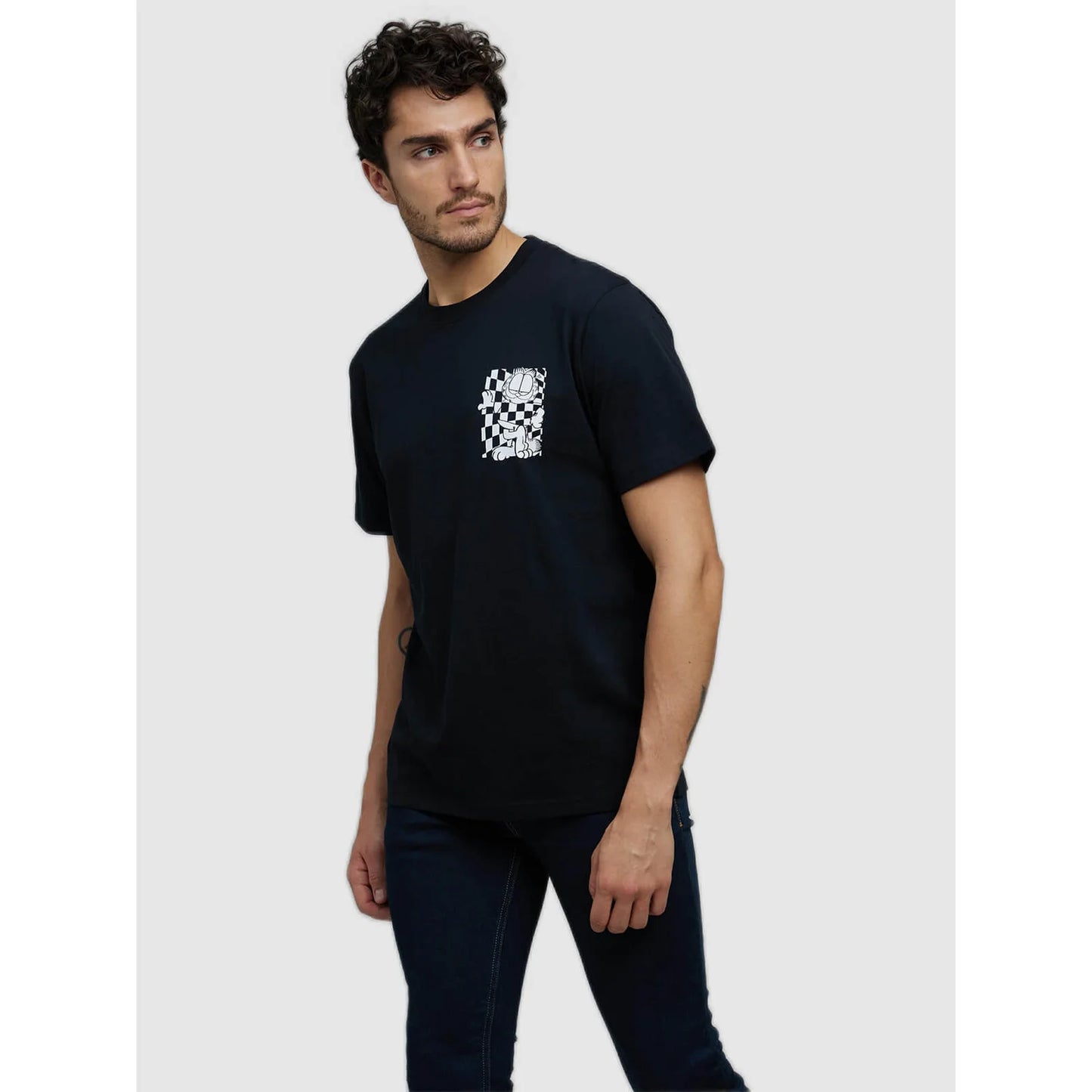 Garfield - Black Printed Cotton T-Shirt