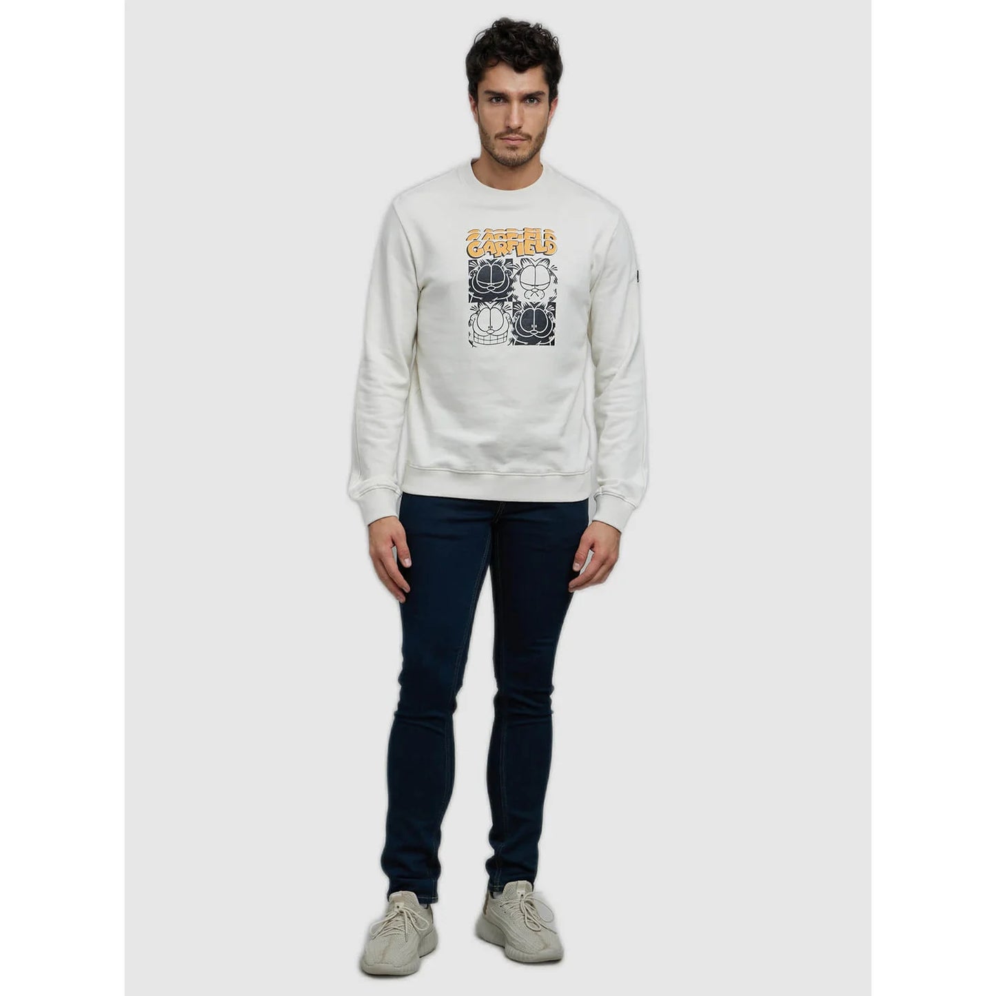 Garfield - Off White Printed Cotton Sweatshirt