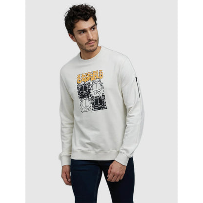 Garfield - Off White Printed Cotton Sweatshirt