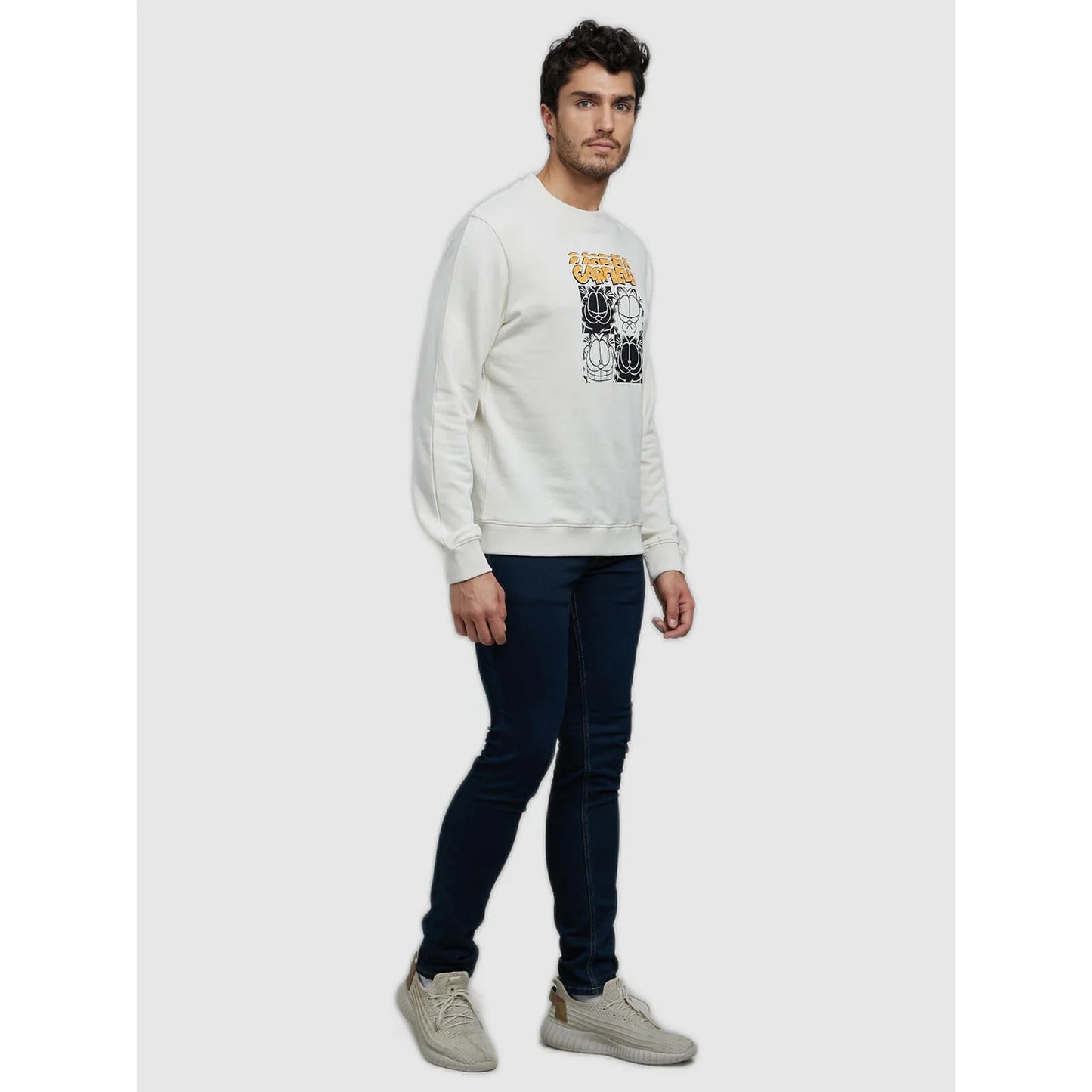 Garfield - Off White Printed Cotton Sweatshirt