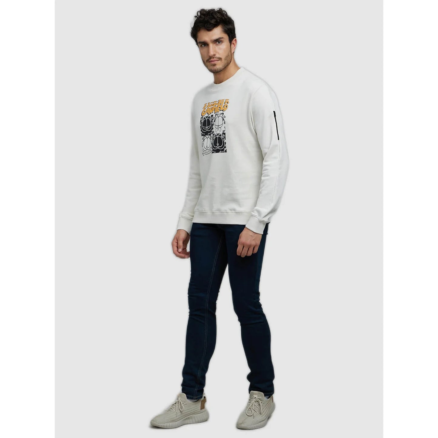 Garfield - Off White Printed Cotton Sweatshirt