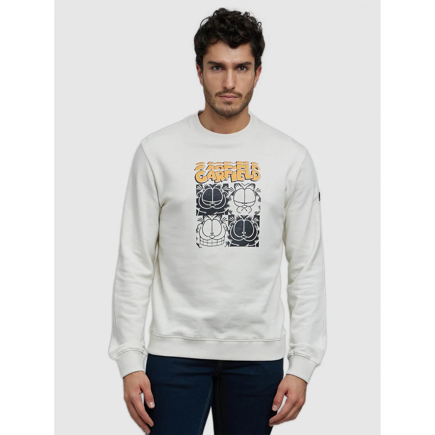 Garfield - Off White Printed Cotton Sweatshirt