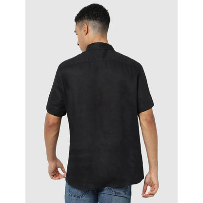 Black Solid Linen Shirt