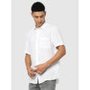 Celio* Solid Regular Fit Linen White Shirt