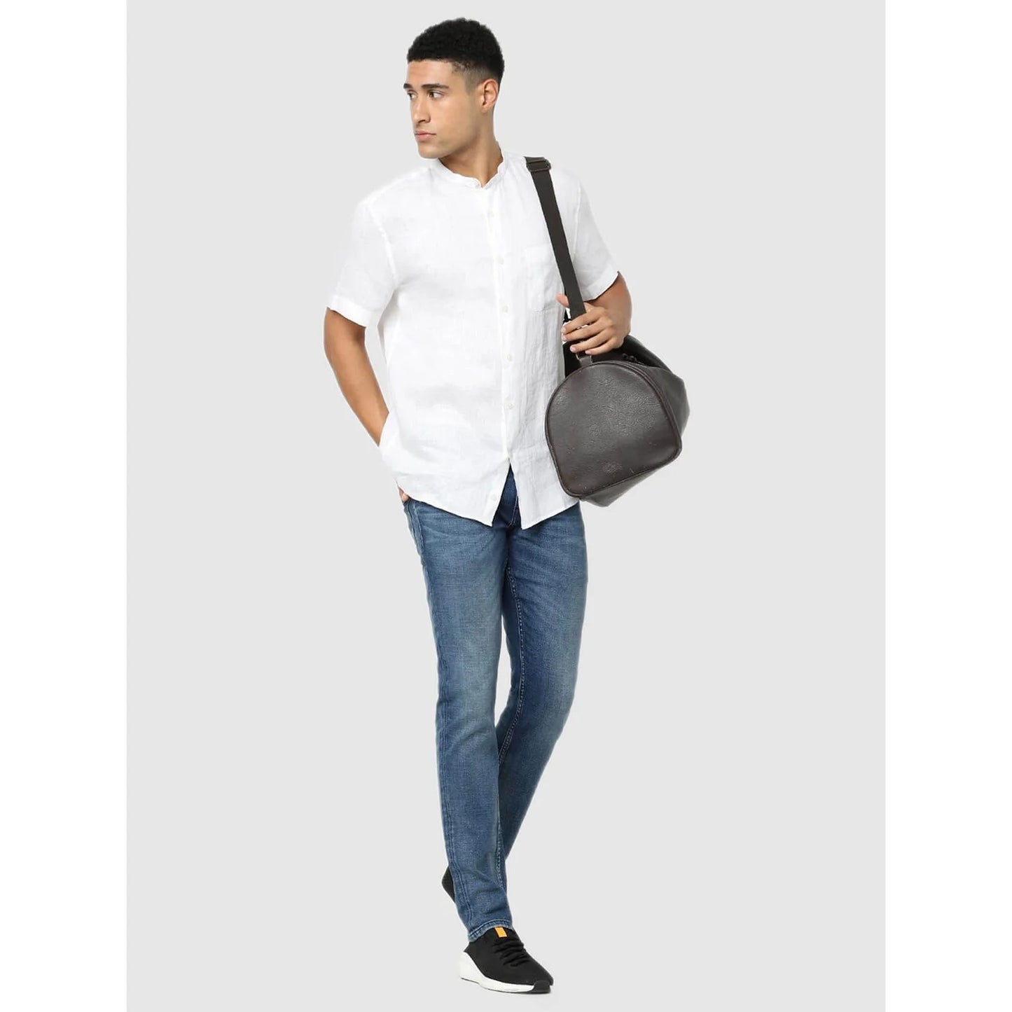 White Solid Linen Shirt