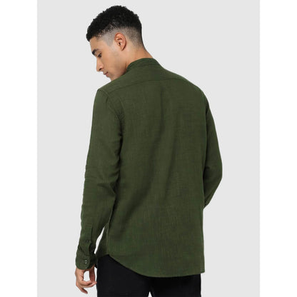 Green Solid Cotton Shirt